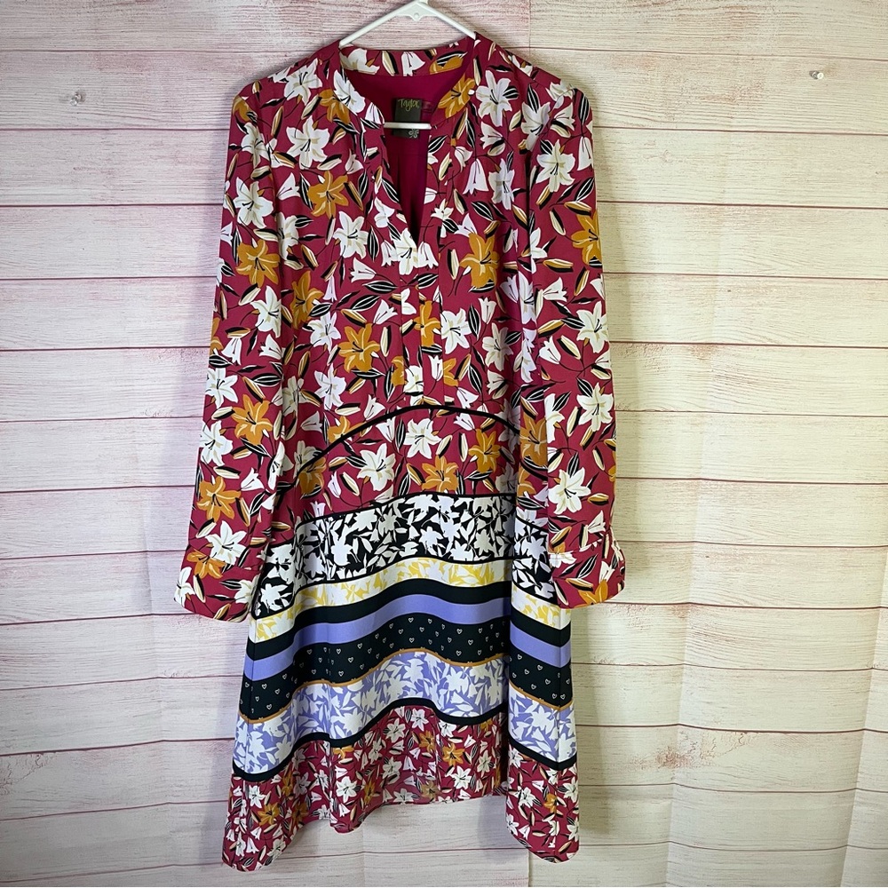 Taylor Long Sleeve‎ A-line Floral Dress Size 10